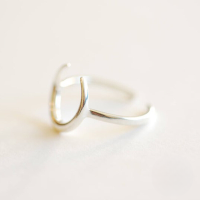 wholesale S925 Sterling Silver Creative Personality Moon Open Ring, Korean Style Elegant Hot on Little Red Book Index Finger Ring-White gold Adjustable opening