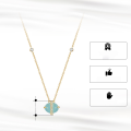 wholesale 14K gold and S925 sterling silver necklace with natural aquamarine and diamond pendant, factory direct-0-1
