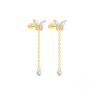 wholesale S925 Sterling Silver Classic Star And Moon Zircon Earrings, Versatile Butterfly And Teardrop Designs-Gold#5 925 silver