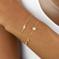 wholesale S925 Sterling Silver Plated K Gold Octagonal Star Zircon Inlaid Bracelet, Viral Tiktok Accessory-0-2