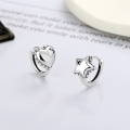 wholesale S925 Sterling Silver Korean-style Vintage Star Heart Asymmetric Creative Personality Fashion Sweet Earrings-0-0