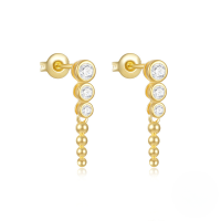 wholesale S925 Sterling Silver Star Moon Pearl Moonstone Zircon Inlaid Stud Earrings,-Gold#6 925 silver