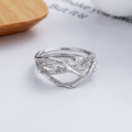 wholesale S925 Sterling Silver Korean-style Light Luxury Multi-layer Driftwood Grain Line Intertwined Open Ring Original Hipster Wind Ring for Women-0-2