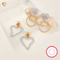 wholesale 925 Silver Cross-Border Best-Selling High-End Luxury Stud Earrings with Heart-Shaped Zirconia for Wholesale Women's Jewelry-0-0