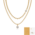 wholesale S925 Silver Gold-Plated Round Bead Chain Layering Collarbone Necklace with Moissanite, Ready to Ship, Cross-Border Ins Style, Popular in Europe and America-0-6