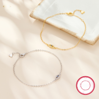 wholesale 925 Silver Cross-Border Hot-Sell Women's Diamond-Inlaid Evil Eye Korean Minimalist INS High-End Bracelet-gold