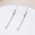 wholesale S925 Sterling Silver Baroque Style Pipa-Shaped Tassel Earchain with Unique Design and Popular Elegance-0-2