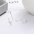 wholesale S925 Sterling Silver Minimalist European and American Fashion Sense Waterdrop-shaped Personality Internet-famous Exaggerated Design Earrings for Women-0-3