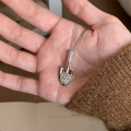 wholesale 925 Sterling Silver Full Diamond-Encrusted Shovel Pendant Necklace for Women, Unique Small Shovel Design, High-End Sense Collarbone Chain-0-5