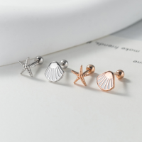 wholesale S925 Sterling Silver Fresh and Sweet Ins Style Starfish Thread Ear Stud Elegant Jewelry M03529-S925 silver pair rose gold 925 silver