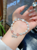 wholesale S925 Sterling Silver Butterfly Pearl and Broken Silver Bracelet for Women, New Chinese-style Small Design, National Style Versatile Hand Accessory Gift-0-43