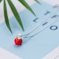 wholesale S925 Sterling Silver Women's Sweet and Small Christmas Apple Single Pendant Lovely Christmas Pendant Jewelry D3736-0-1