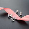 wholesale S925 silver and zirconia round earrings for women, stylish stud earrings for gifting to best friends, from Dongdaemun, Korea-0-1