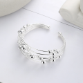 wholesale S925 Sterling Silver Geometric Multi-layer Beaded Rotating Bracelet with Silver Balls, INS New Punk Creative and Versatile-0-1