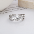 wholesale S925 sterling silver multi-layer twisted open ring, trendy and stylish luxury fashion statement piece-0-2