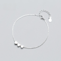 wholesale S925 Silver Cute Heart Bracelet for Women, Japanese Korean Style Minimalist Love Charm Glossy Heart-shaped Jewelry S2349-0-1