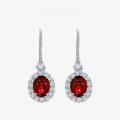 wholesale 925 Silver Cultured Ruby/Sapphire 2ct Oval 7*9 Earrings, European and American Luxury Style, Shipei Jewelry New Collection-0-0