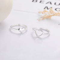 wholesale S925 Sterling Silver Hollow-Out Heart Ring, Niche Luxury Heart-Shaped Index Finger Ring, Matching Ring, Direct from Manufacturer-YQJ1424A: about 1.5 grams