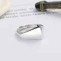 wholesale S925 Sterling Silver Trendy Euro-American Ins Style Geometric Triangle Ring Adjustable Openable Index Finger Ring for Women-0-2
