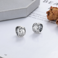 wholesale S925 Sterling Silver Retro Ethnic Style Auspicious "Fu" Character Hollow-Out Ear Cuffs Classic Creative Versatile Earrings-410FR/matt finish approx. 5.3g>925 silver