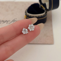 wholesale 999 Silver Snowflake Sleeping Earrings Women Korean Spring Summer New Fashion Versatile Elegant Earrings-0-1