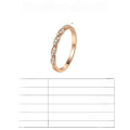 wholesale S925 Sterling Silver Moissanite Champagne Gold Plated Ring for Women, Ripple Pavé Setting, Minimalist Band, Everyday Wear Stackable Pinky Ring-0-3