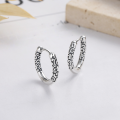 wholesale S925 Sterling Silver Retro Vintage Ethnic Style Embossed Pattern Universal Unisex Earrings and Ear Clasps-0-0