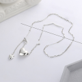 wholesale 925 Sterling Silver 3D Heart Tassel Necklace, Fresh and Sweet, Elegant and Gentle, Stylish and Versatile Collarbone Chain-0-3