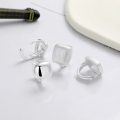 wholesale S925 Sterling Silver Korean Style Minimalist Geometric Square Versatile Creative Fashion Stud Earrings for Women-0-1