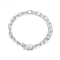 wholesale S925 Sterling Silver Japanese and Korean New Fashion Trendy Exquisite Small Lock Bracelet Double Layer Niche Design Drop Shipping-0-0