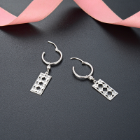 wholesale Sterling Silver Long Square Earrings for Women, Unique Niche Design Hoop, Elegant High-End Stud Earrings-Square Earrings 925 Silver