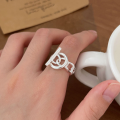wholesale S925 Sterling Silver OT Buckle Chain Ring for Women, Small and Fashionable, Minimalist and Unique Design, High-End Feeling New Style-0-1