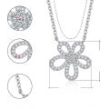 wholesale S925 sterling silver plated with 18K gold hollow petal full diamond necklace with moissanite floral pendant fashion elegant collarbone chain-0-5