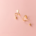 wholesale S925 Sterling Silver Earrings Women Korean Style Minimalist Small Heart Sweet Spiral Light Pearl Elegant Earrings G8899-0-1