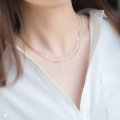 wholesale S925 Silver Octagonal Snake Bone Chain Women's Minimalist Necklace Single Chain Bare Chain 18K Gold Silver Color Collarbone Chain D2633-0-2