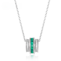 wholesale S925 Sterling Silver Lab-Grown Emerald Necklace for Women, Road Road Road Pendant, Cross-Border Internet-Famous Hit, Dropshipping-0-0