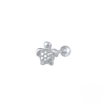 wholesale Sterling Silver S925 Rhinestone Marquise Threaded Turtle Ear Stud, Ins Body Piercing Jewelry-0-6