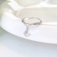 wholesale S925 Sterling Silver Butterfly Ring for Women, Ins Minimalist Style, Fashionable and Versatile, Fresh and Sweet, Light Luxury Ring Chain-ins butterfly ring/approx. 1.57g&gt;JZ015713
