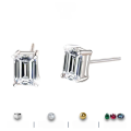 wholesale 925 Sterling Silver 1ct Moissanite Square Stud Earrings, Cross-Border Bestseller Minimalist Four-Prong Earrings Wholesale-0-0