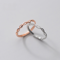 wholesale S925 Sterling Silver Nalan Women's Korean Style Minimalist Cross Twist Knuckle Ring Adjustable Weaved Finger Jewelry J7720-S925 silver ring silver model Adjustable opening