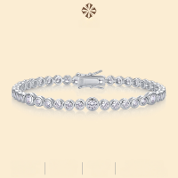 wholesale 925 Silver Fashionable Light Luxury Full Diamond Figure-8 Clasp Bracelet, Cross-Border Best-Selling Moissanite Women's Jewelry with High-End Feel-Moissanite 19cm