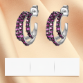 wholesale S925 Silver French Fashion Romantic Vintage Style Designer Gemstone Inlaid Stud Earrings-0-3