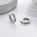 wholesale S925 Sterling Silver Classic Roman Numeral Mixed Zircon Ear Clasp, Rui Li Magazine Style Versatile and Personalized Earrings-0-2