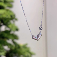 wholesale Sterling Silver Maker S925 3D Heart Letter E "Life Has You, Wholeheartedly" Set Necklace Fashion Unique Niche High-End-E-Life Only Loves You (Labor Price, Silver Not Included)  925 Silver