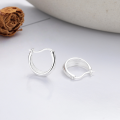 wholesale S925 Sterling Silver Fashionable Japanese Korean Minimalist Arc Striped Trendy Niche Design Earrings Ear Clasps-0-2