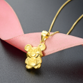 wholesale Sterling Silver Sand Gold Mouse Pendant Necklace, Super Cute and Adorable Wealth-Attracting Rat Zodiac Birth Year Pendant for Men and Women-0-0