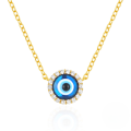 wholesale S925 Sterling Silver Classic Evil Eye Stud Earrings And Necklace Set, Versatile Women's Pendant-0-1
