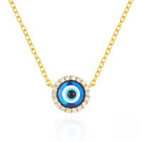wholesale S925 Sterling Silver Classic Evil Eye Stud Earrings And Necklace Set, Versatile Women's Pendant-Gold-Necklace 925 Silver