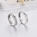 wholesale S925 Silver Yun Chao Xuan Retro Vintage Literary and Artistic "Not Moved by Material Gains" Couple's Ring Creative Design Adjustable Ring-0-2