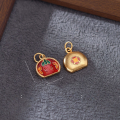 wholesale Gold-plated 925 Ancient Silver Enamel Fortune Attraction and Blessing Drop Pendant for DIY Bracelet String Accessory-0-7